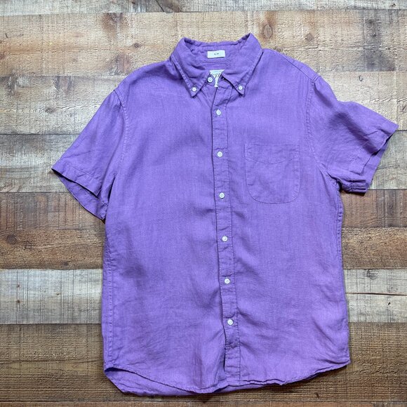 J. Crew Purple Slim Fit Irish Linen Shirt size Medium - Picture 1 of 3